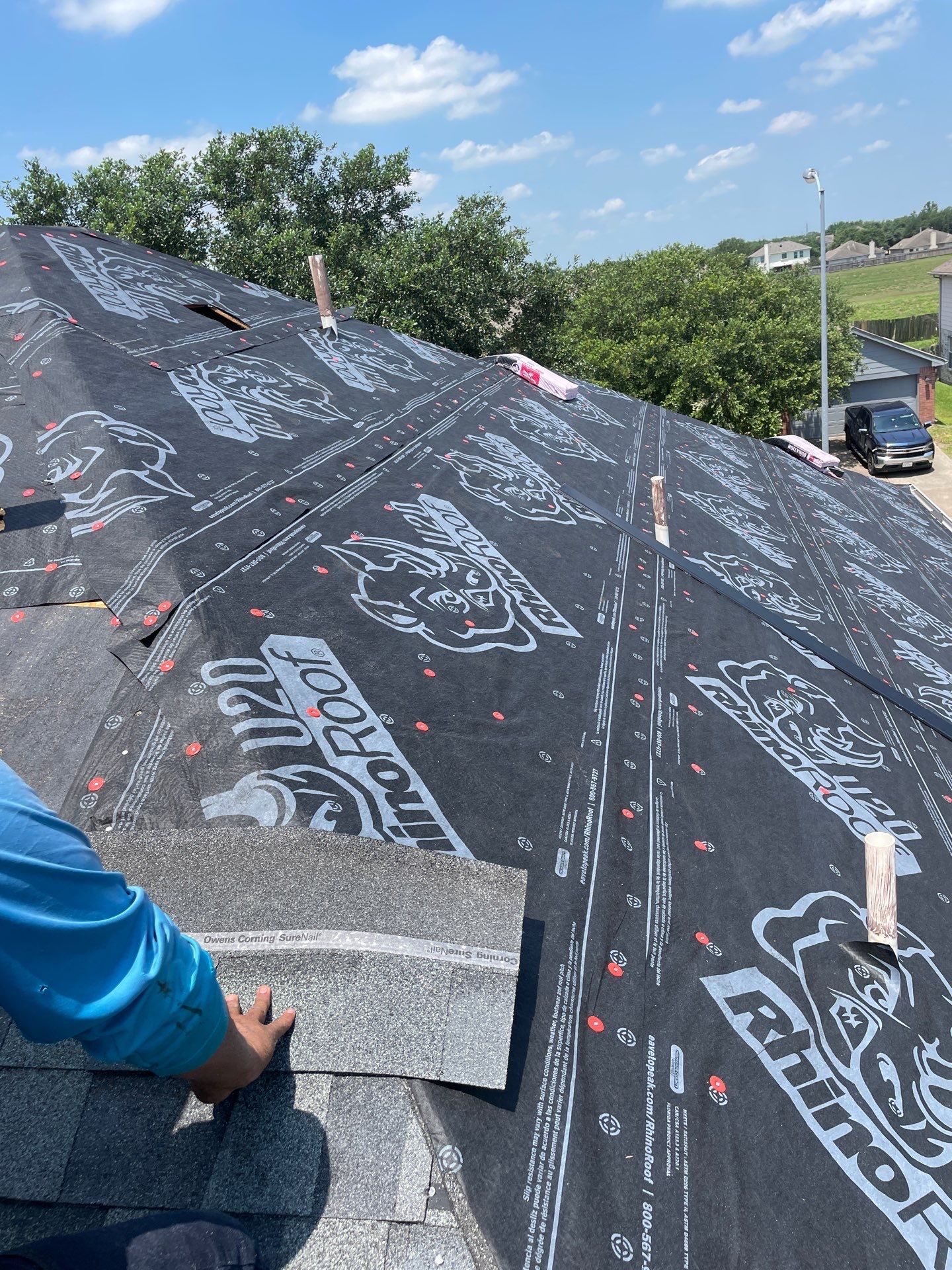 Residential Roofing Installation using Owen's Corning Duration (Lifetime) Shingles by Roof Repair Company