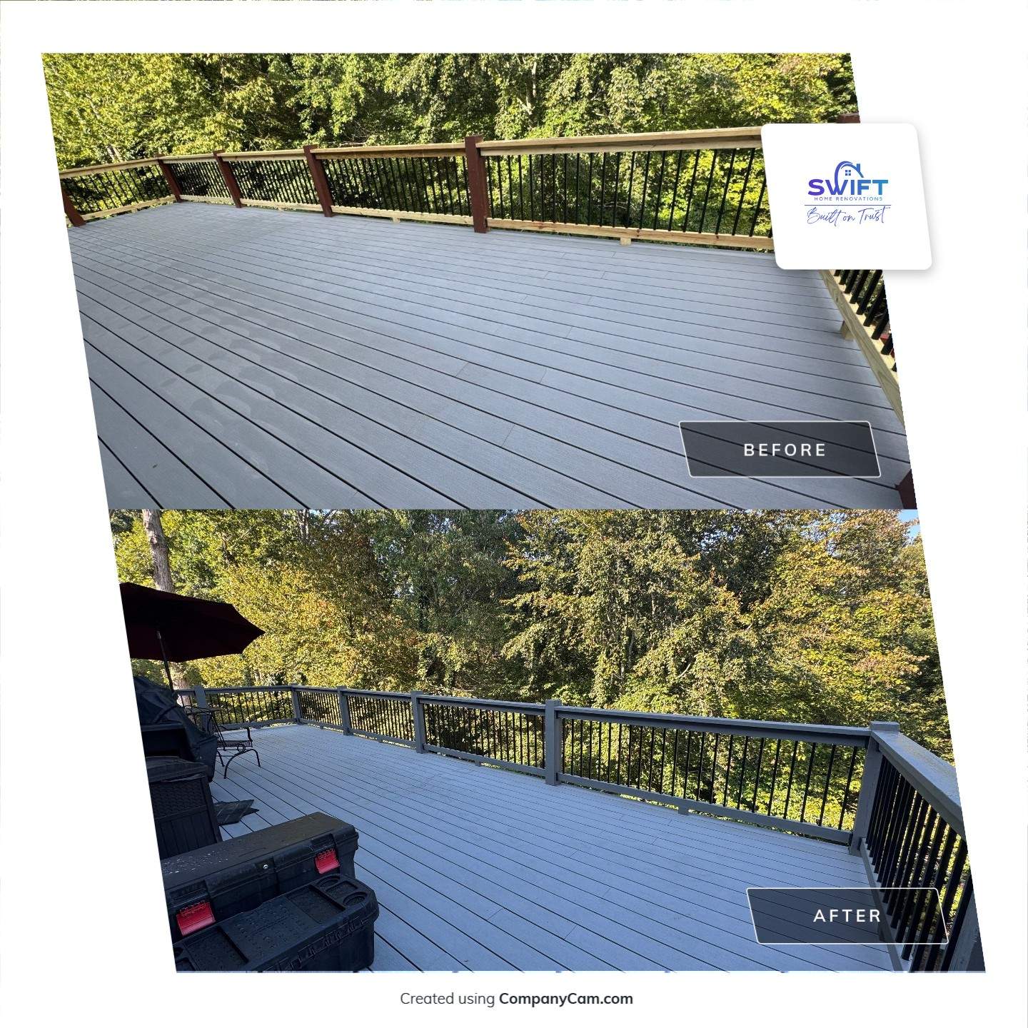 Multi-Level Deck Exterior Painting and Staining in Stonecrest by Swift Home Renovations