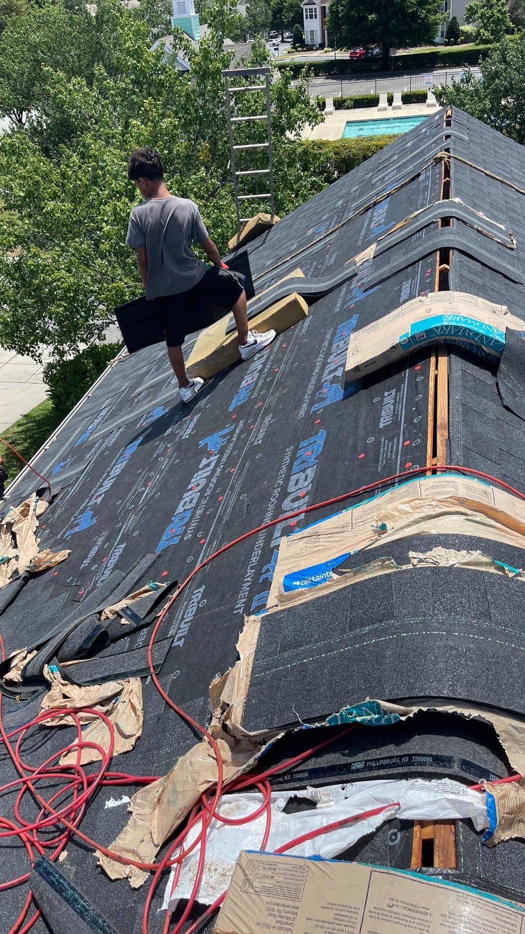 Roof replacement and interior repair by hail and wind damage by Just Brilliant Restoration JBR