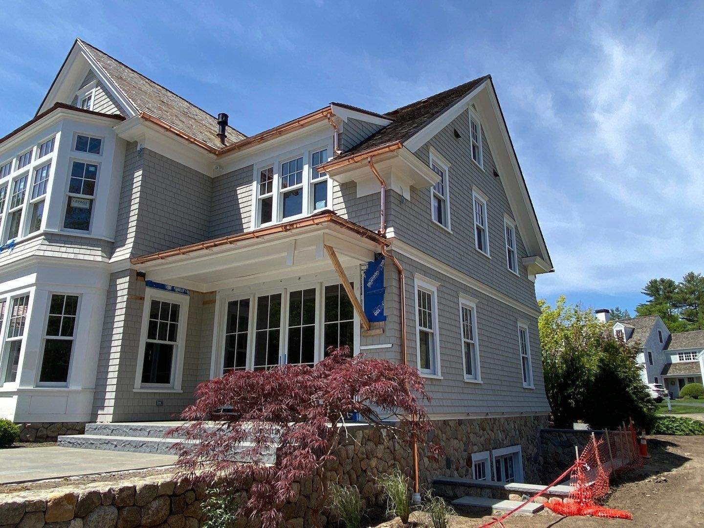 Gutter Installation using 6" Half Round Copper and Fiberglass Gutters in Duxbury, MA by Gutter Pro Enterprises