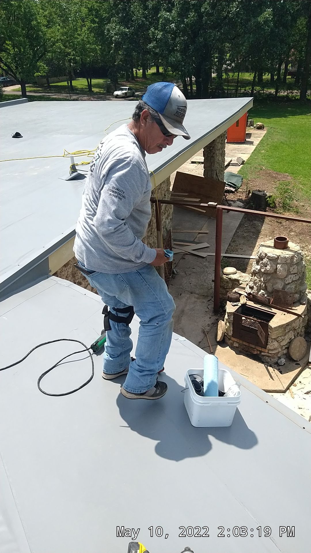 Commercial Roofing Installation using 50 mil PVC by Hostetler Roofing