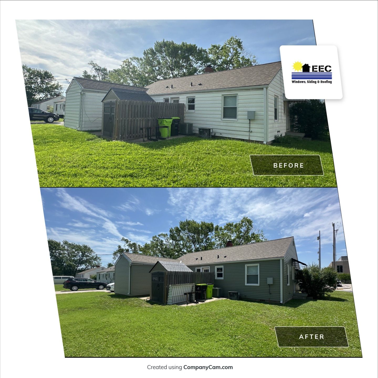 New Cypress Siding going on this North Kansas City Home  by EEC  Windows, Siding & Roofing 