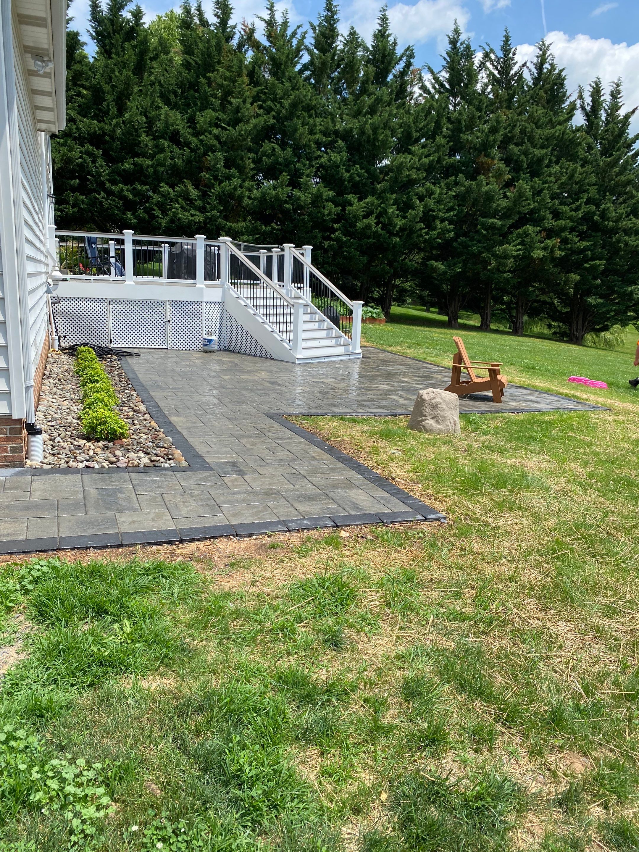 Backyard Transformation using Techo-Bloc Pavers by The Smet Companies, LLC