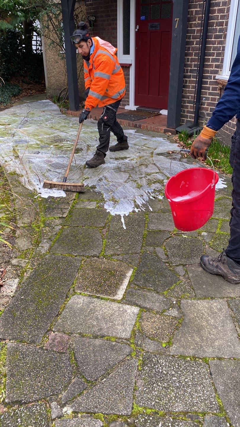 Driveway And Patio Clean using honda 21 ltr/min by Ges Exterior Cleaning ltd
