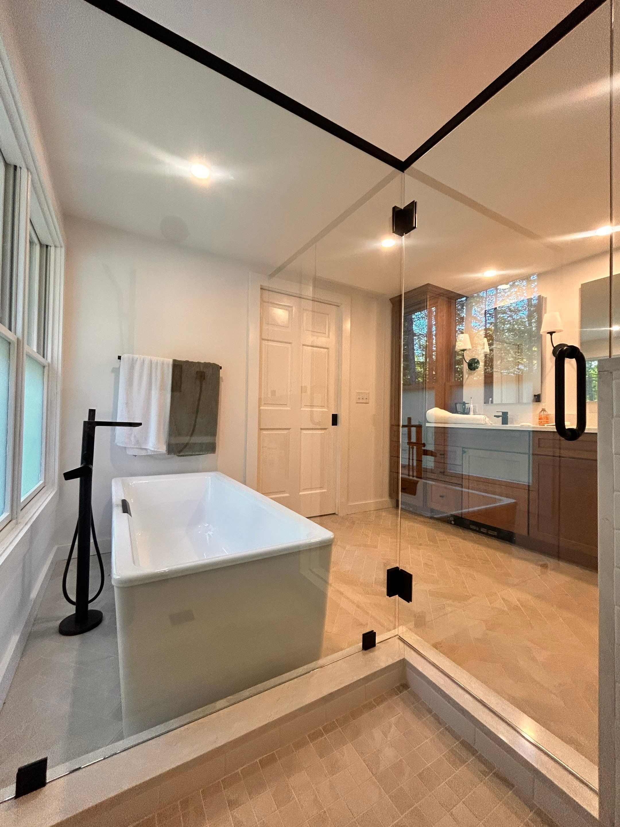 Bathroom Remodel using Tempered Shower Glass by Cheshire Glass Company