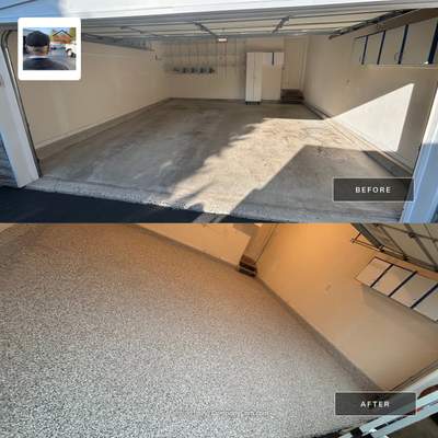 Concrete Floor Coating Using Gravel Color