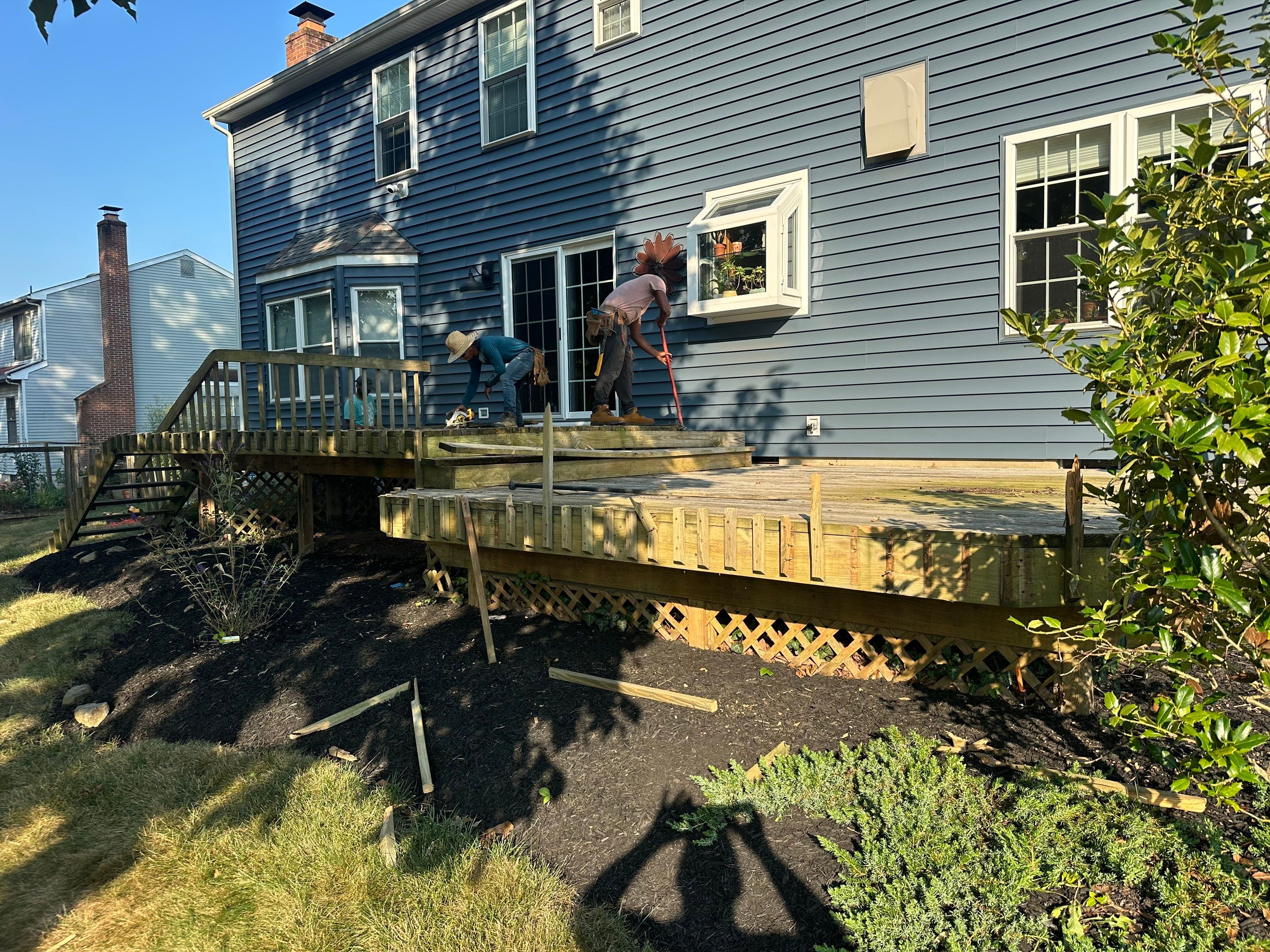 Deck resurface with Trex and cable rails by deck guardian