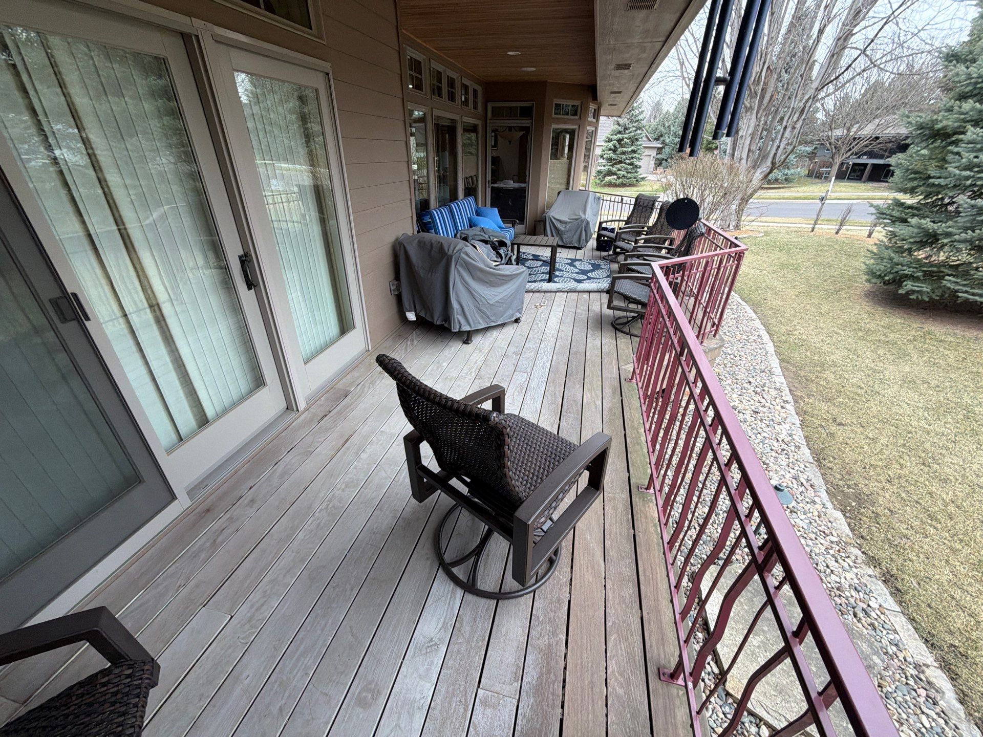 Deck Staining and Tongue and Groove Ceiling Refinish in Sioux Falls by Select Painting, Coatings & Garage Cabinets