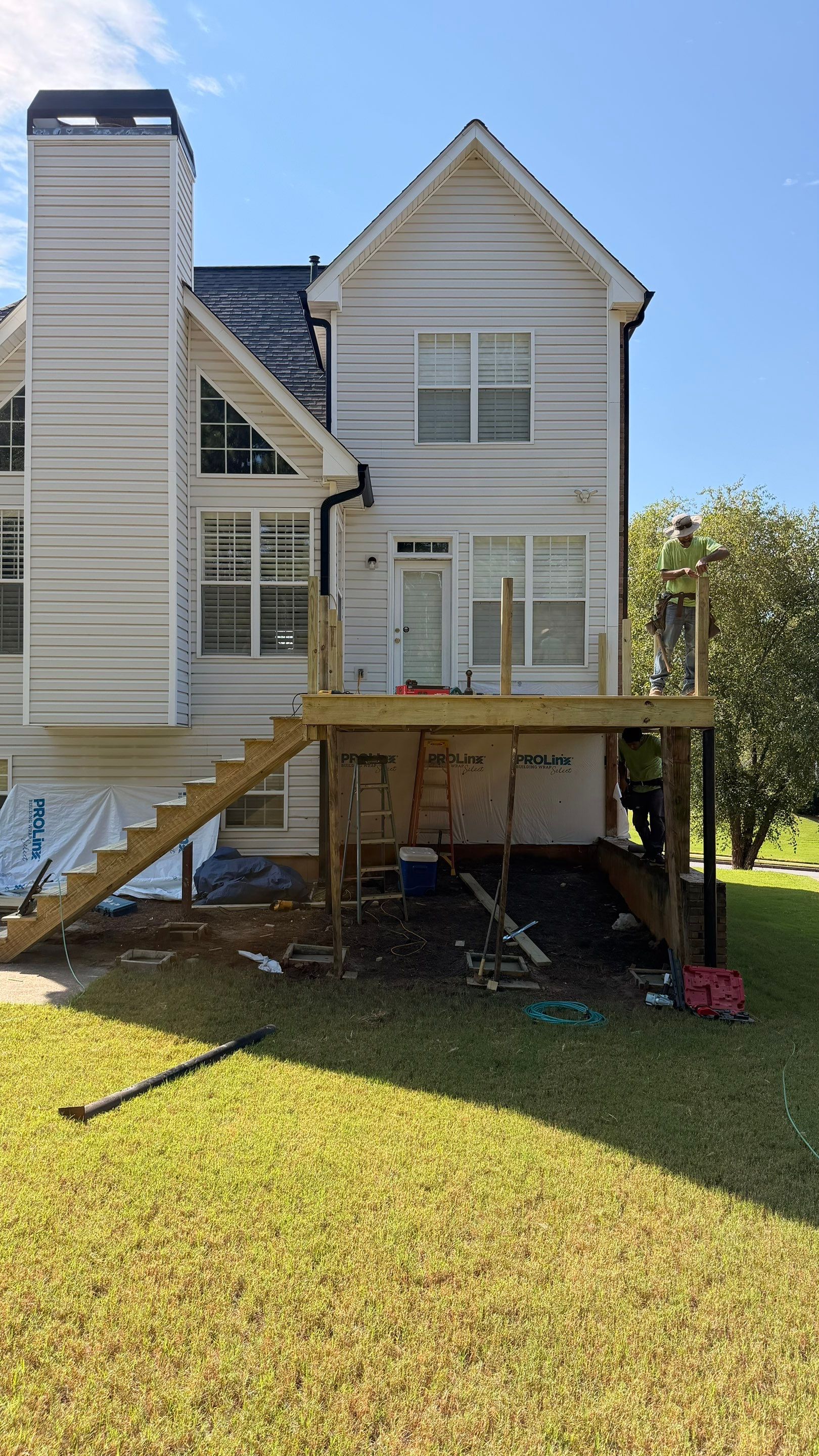 Elevated Pressure-Treated Deck and Staircase Rebuild in Douglasville by Swift Home Renovations