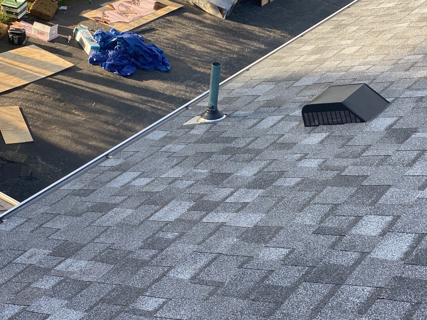 Residential Roofing Installation using Owens Corning Duration Slatestone Gray by A Plus Exterior