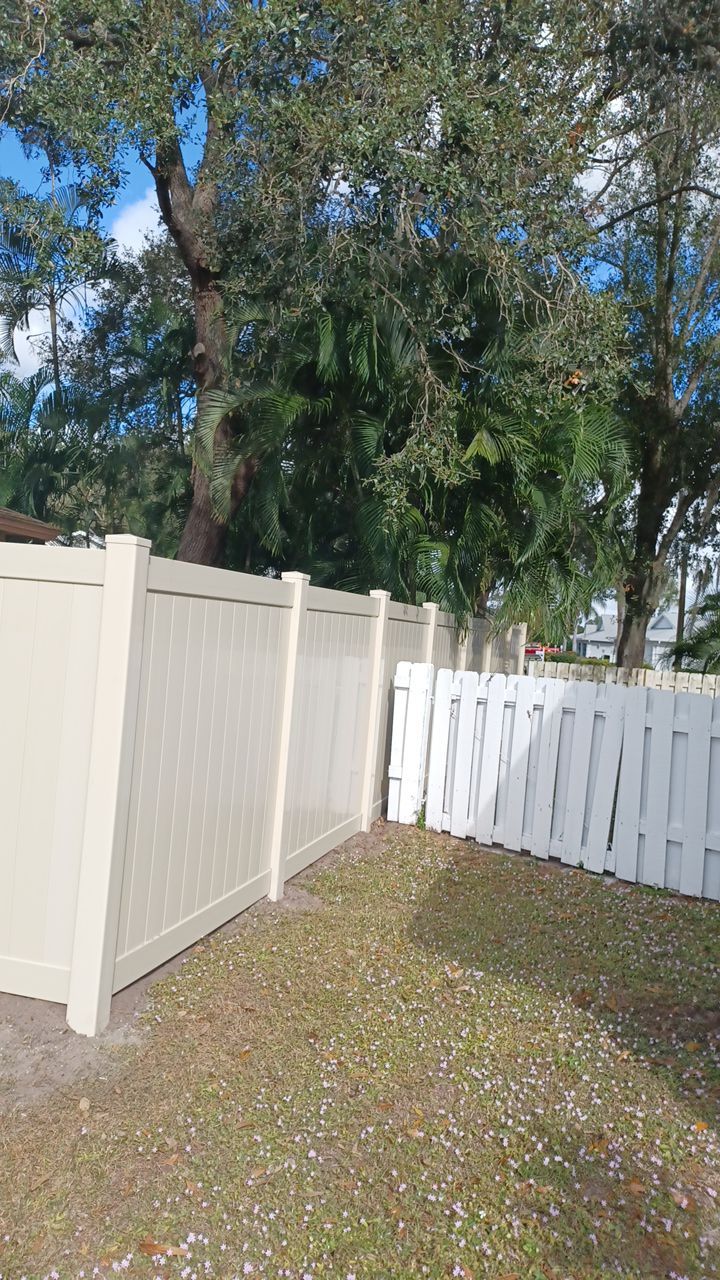 Sarasota, FL 6ft. Tall Tan Vinyl Privacy Fence  by Asap fence and gates, LLC
