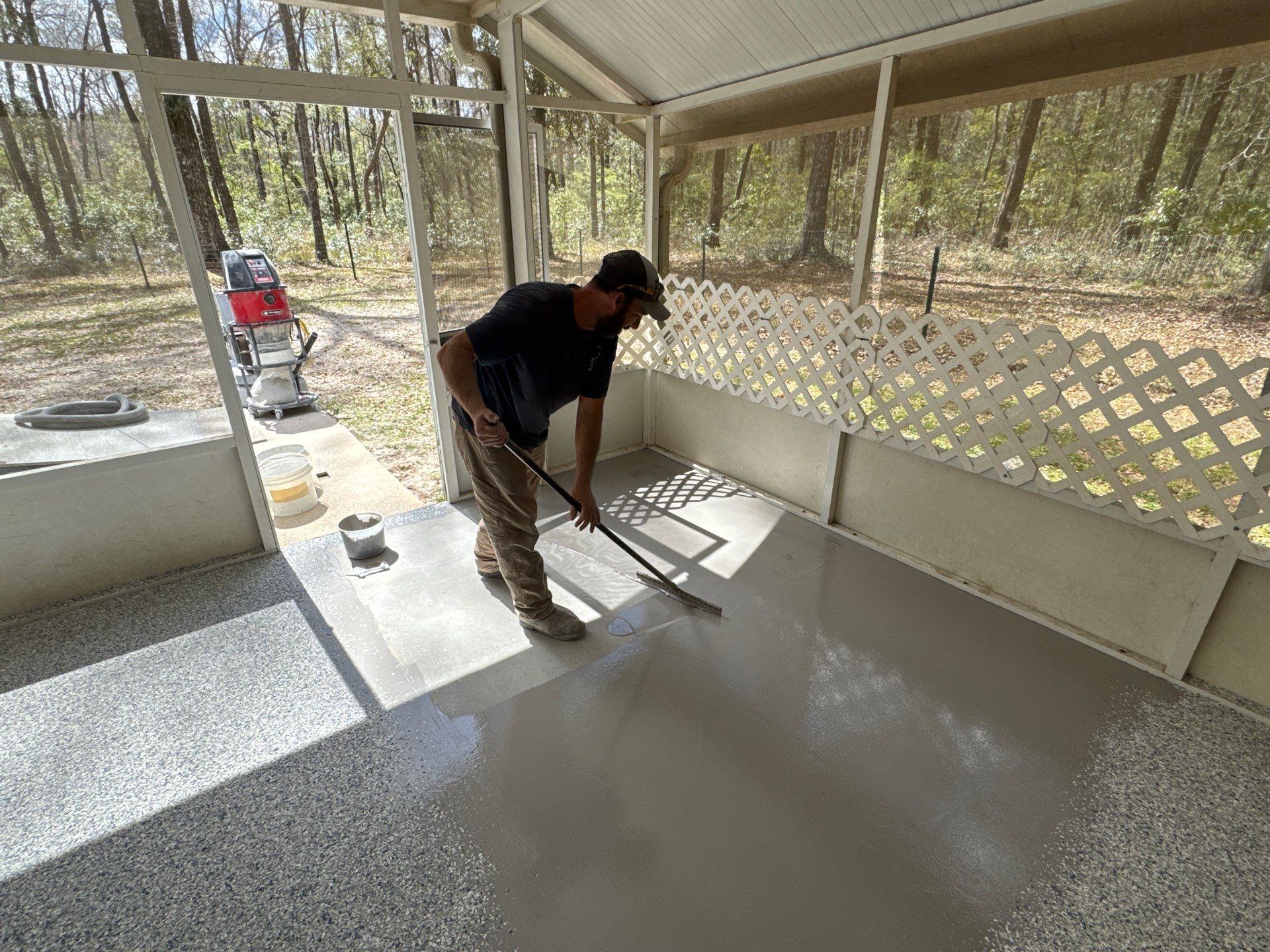 Patio in Tidal Wave by Cross Creek Concrete Coatings