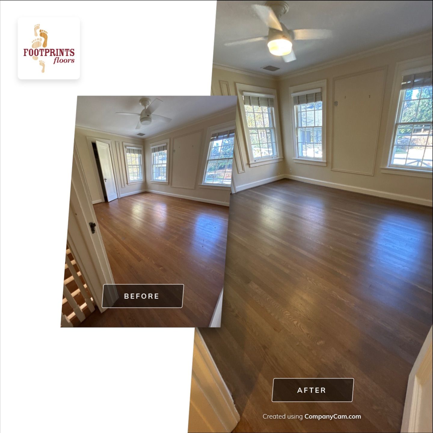 Whole House refinish by Footprints Floors of East Atlanta
