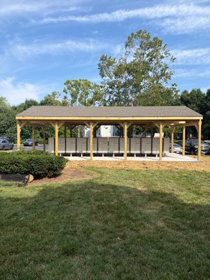 Custom Timber Frame Pavilion for Cluster Mailbox Units in Raleigh by Billy Weatherspoon Contractor