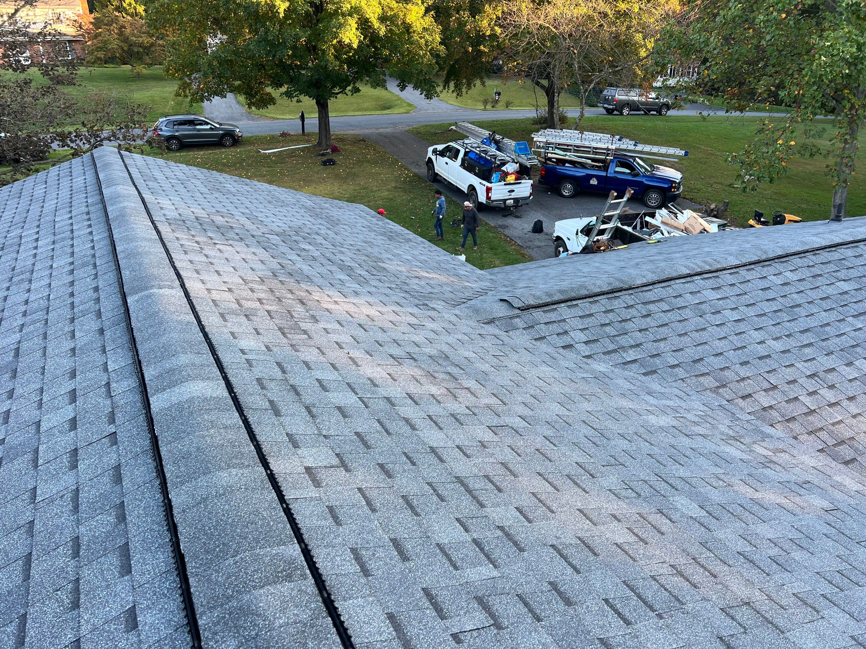 Residential Roofing Installation using Atlas Pinnacle Pristine Pewter Architectural Shingles by Frederick Roof Repair