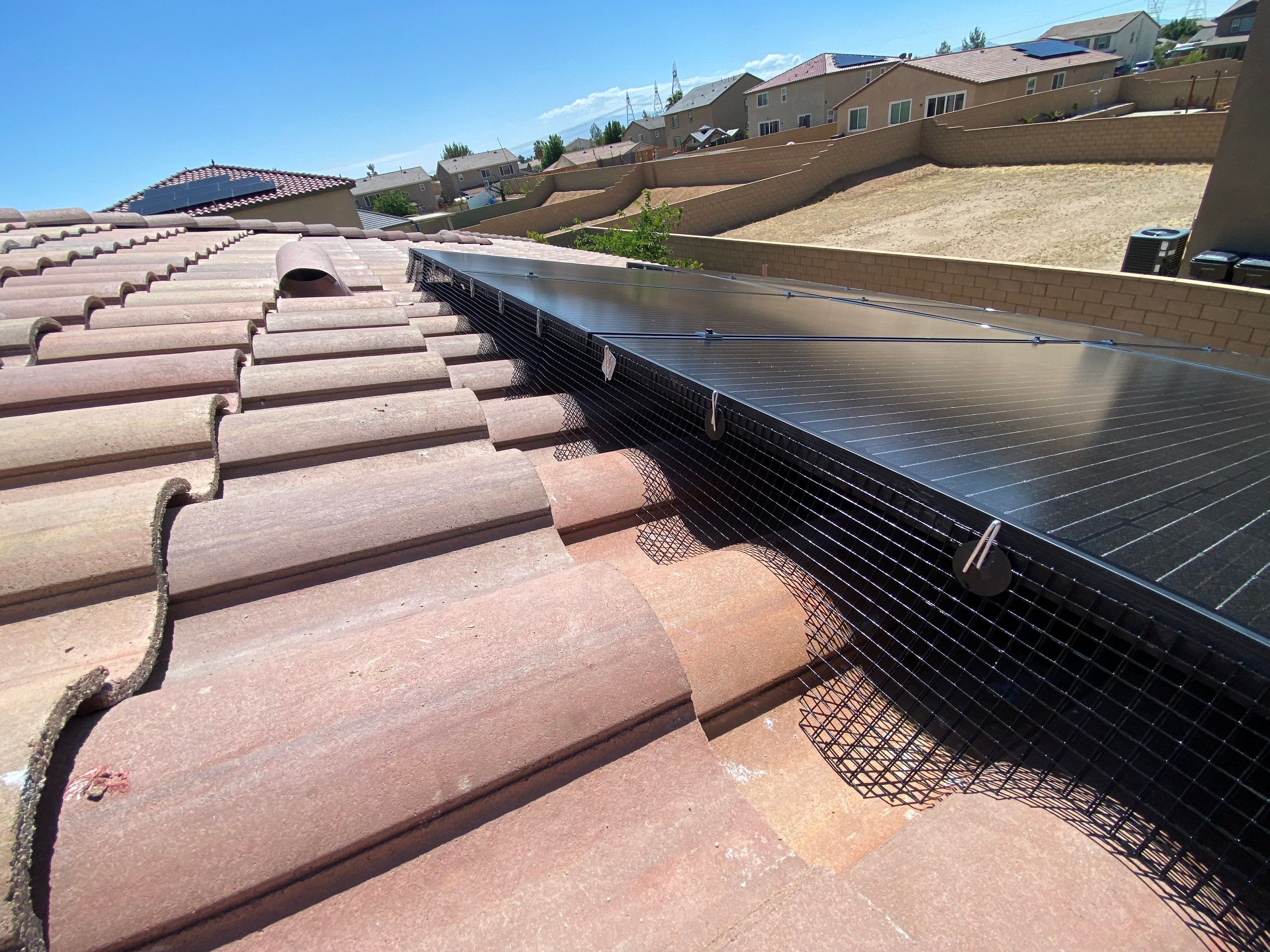 Bird Proofing Project in Victorville Ca by Palm Coast Solar Cleaning