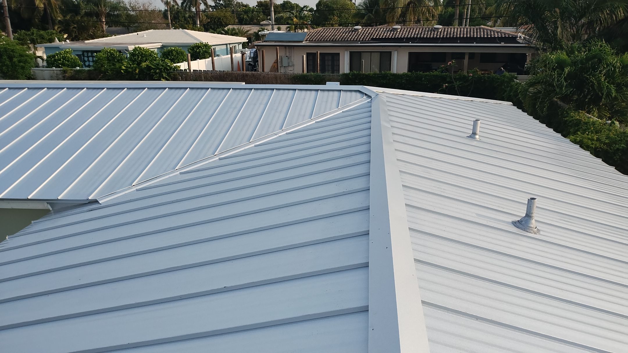 Residential Roofing Installation using 1" Nail strip metal roof by BLUES BROTHERS ROOFING