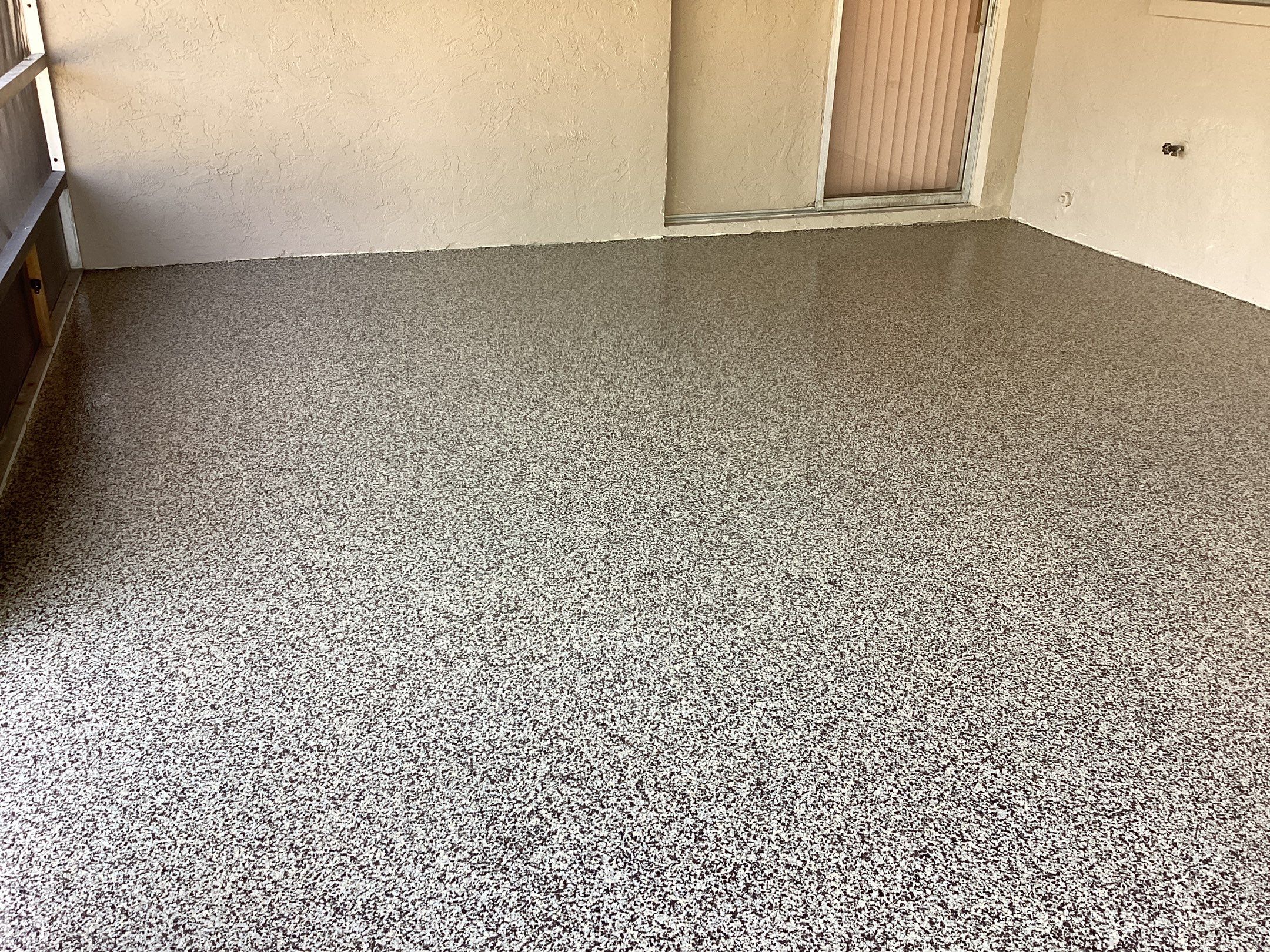 Patio using Cordwood by Amvet concrete coatings llc