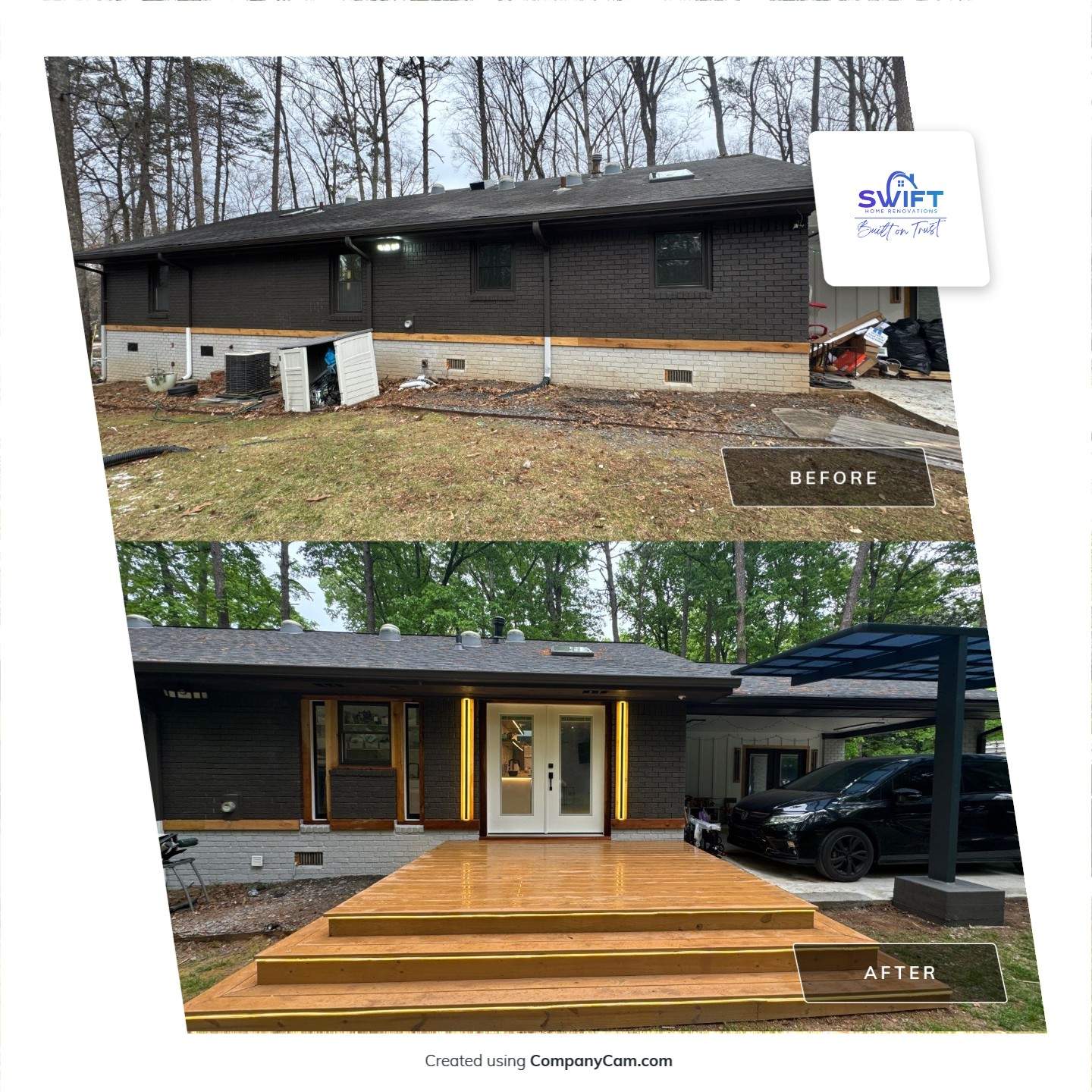 Modern Exterior Transformation and Multi-Tiered Deck Installation in Decatur by Swift Home Renovations