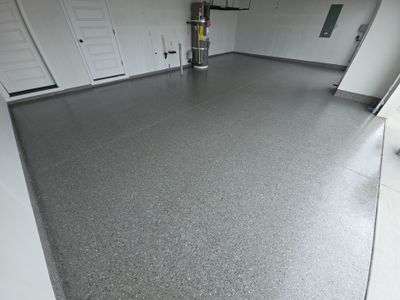 Battleship Hybrid Multi-Layer Garage Floor Coating in Cheney