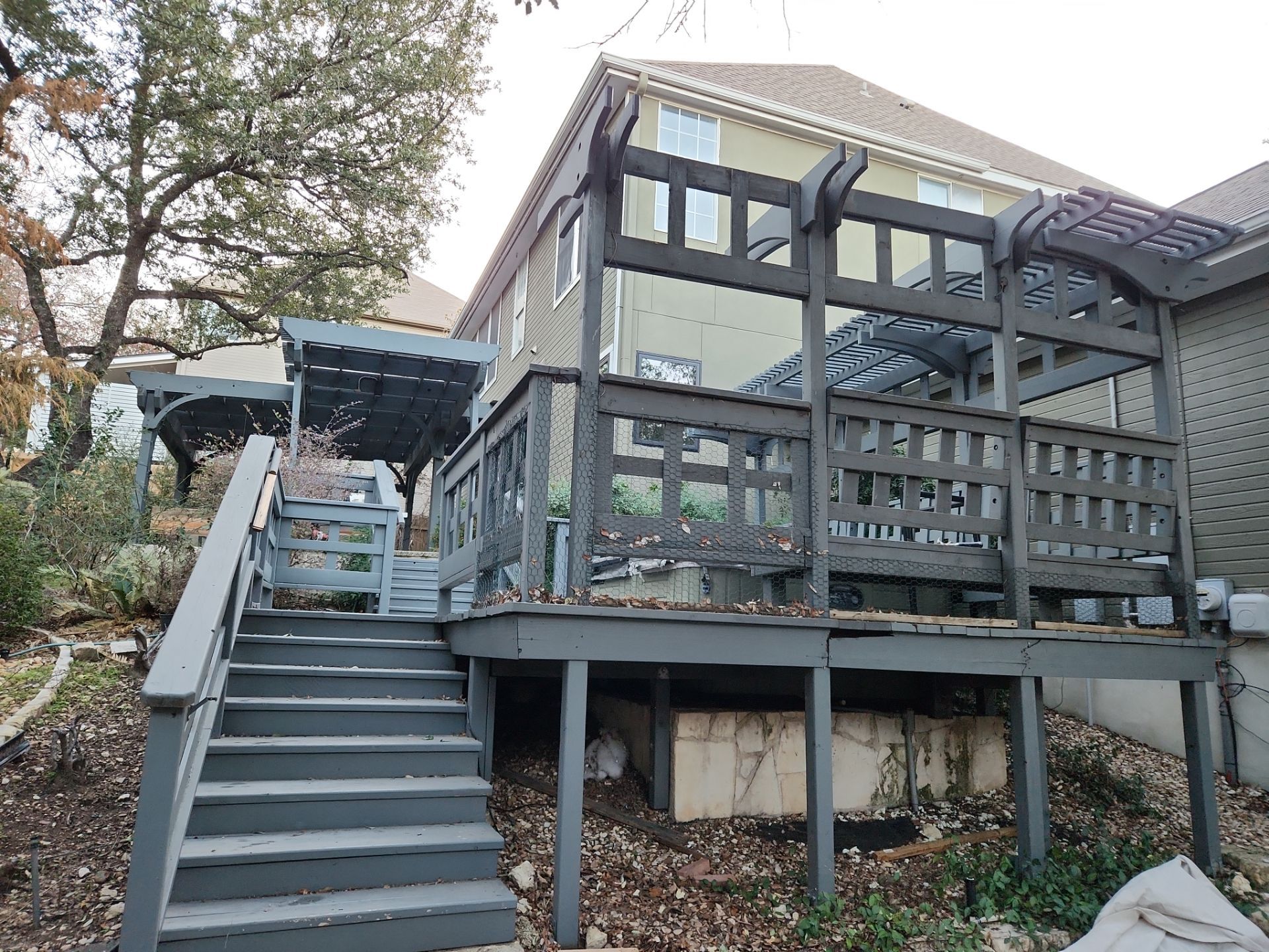 Austin Custom Deck Replacement with Cable Railings and Privacy Walls by RejuveNate Renovations LLC