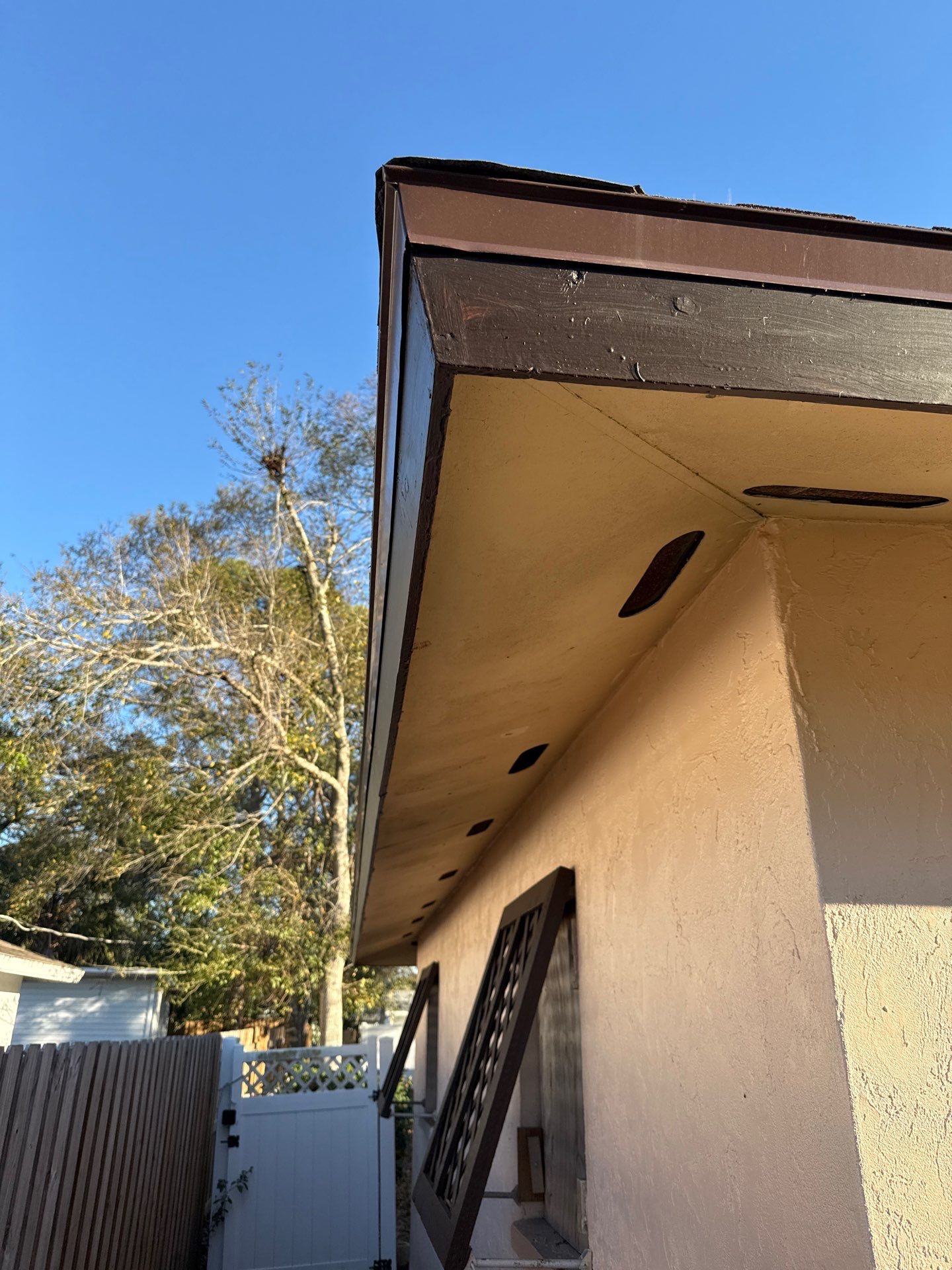 Musket Brown Soffit Installation in Sarasota FL by Gutter Professors