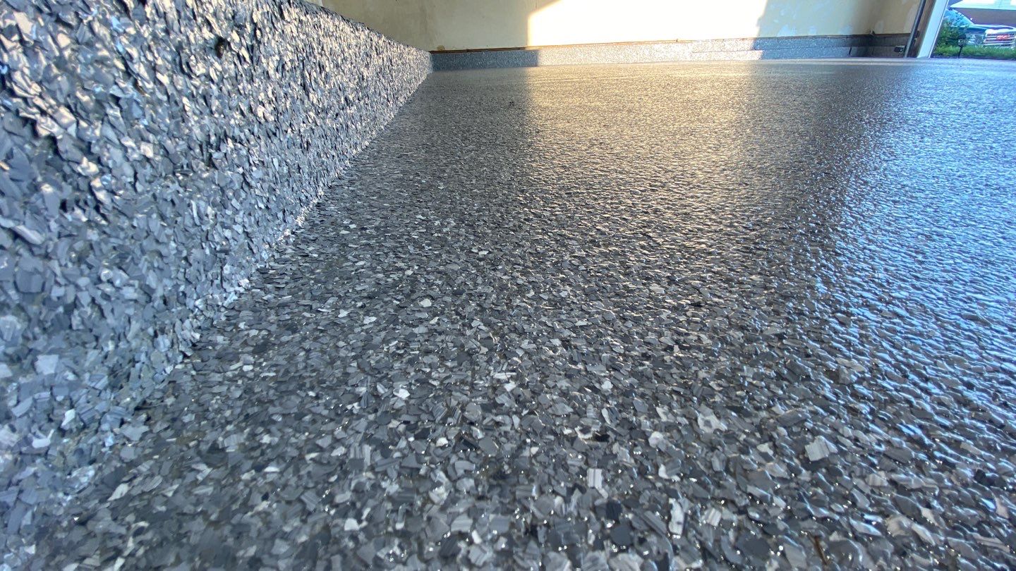 Garage Floor using Granite by Your1DayFloor.com