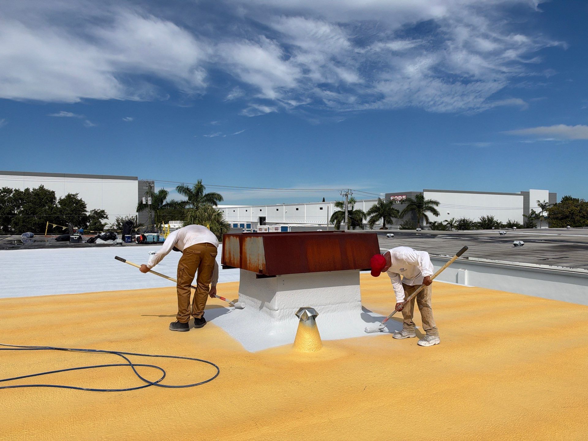 Fort Lauderdale Commercial Roof Restoration with Spray Foam and Silicone Coating by Roof King LLC