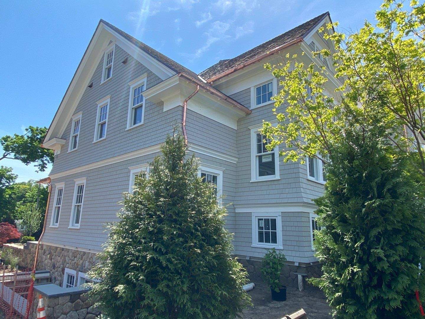 Gutter Installation using 6" Half Round Copper and Fiberglass Gutters in Duxbury, MA by Gutter Pro Enterprises