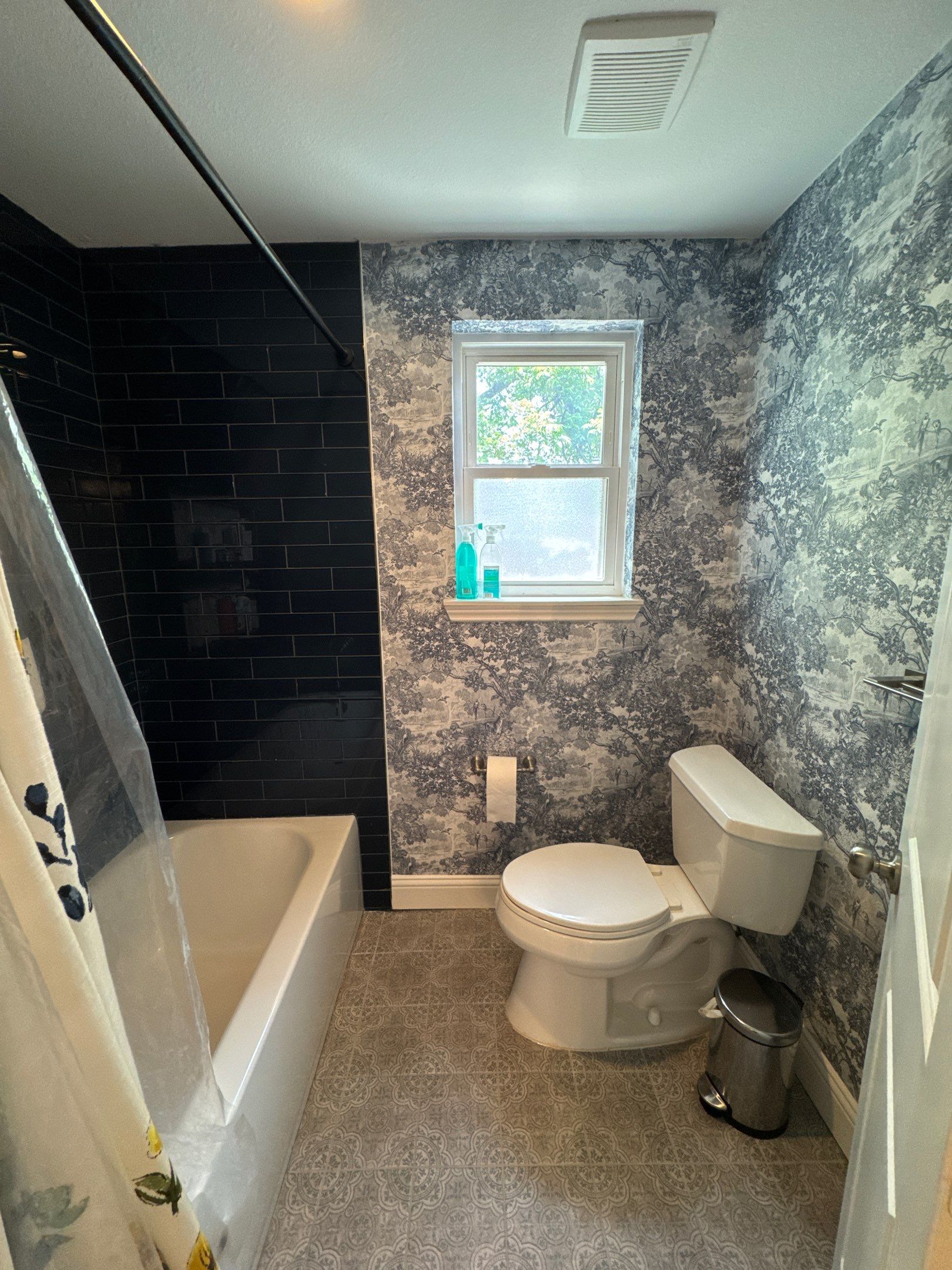 🌸 Designer Sanctuary: Full Bathroom Remodel with Bespoke Wallpaper Finish by Tibi Soli LLC