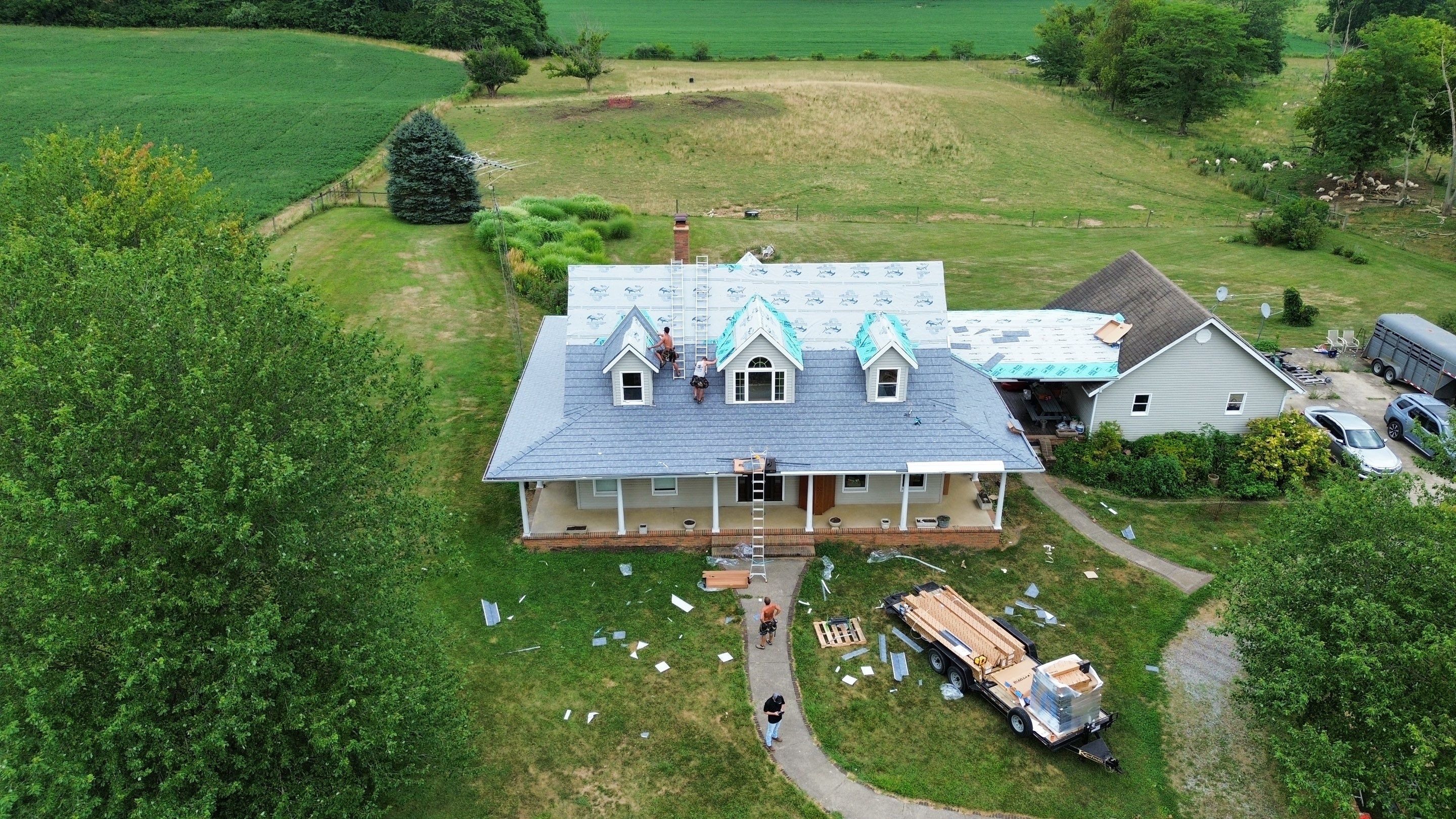 Residential Roofing Installation using ProVia Ironstone Slate Metal Roofing by RoofX 