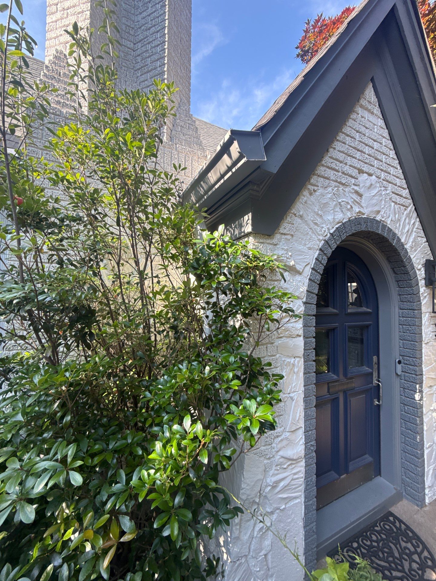 Residential Gutter Installation and Exterior Maintenance for Dallas White Brick Home by First Out Roofing 