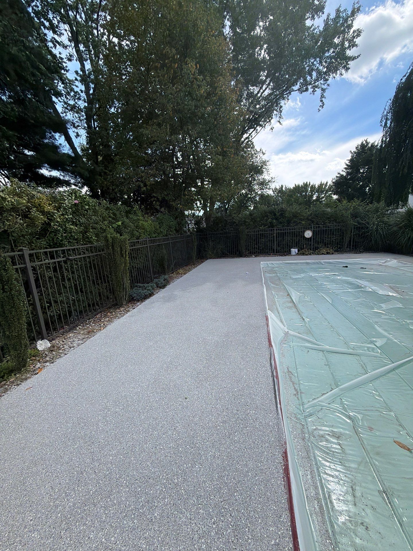 Blue Granite Pool Patio Concrete Coating in Lincoln Park by Spectrum Painting, LLC