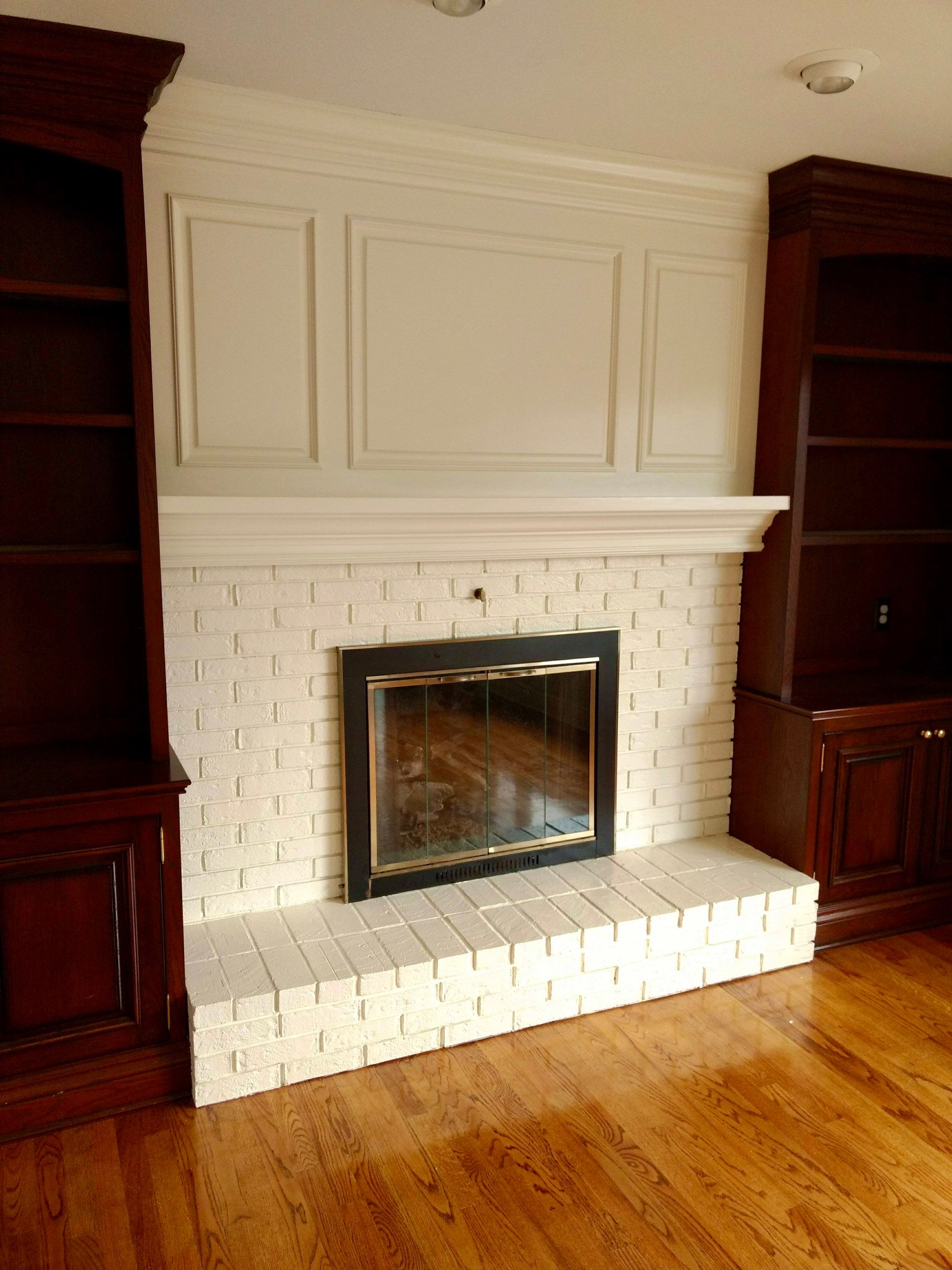 Fireplace/Mantle and Painting Stenciled Walls by Empire Painting Services, LLC