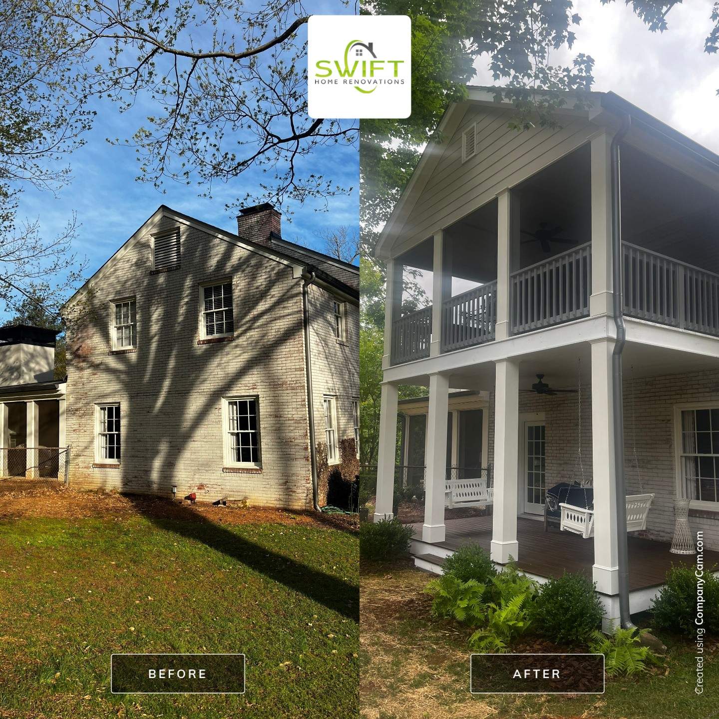 Custom Two-Story Deck and Screened Porch Addition in Marietta by Swift Home Renovations