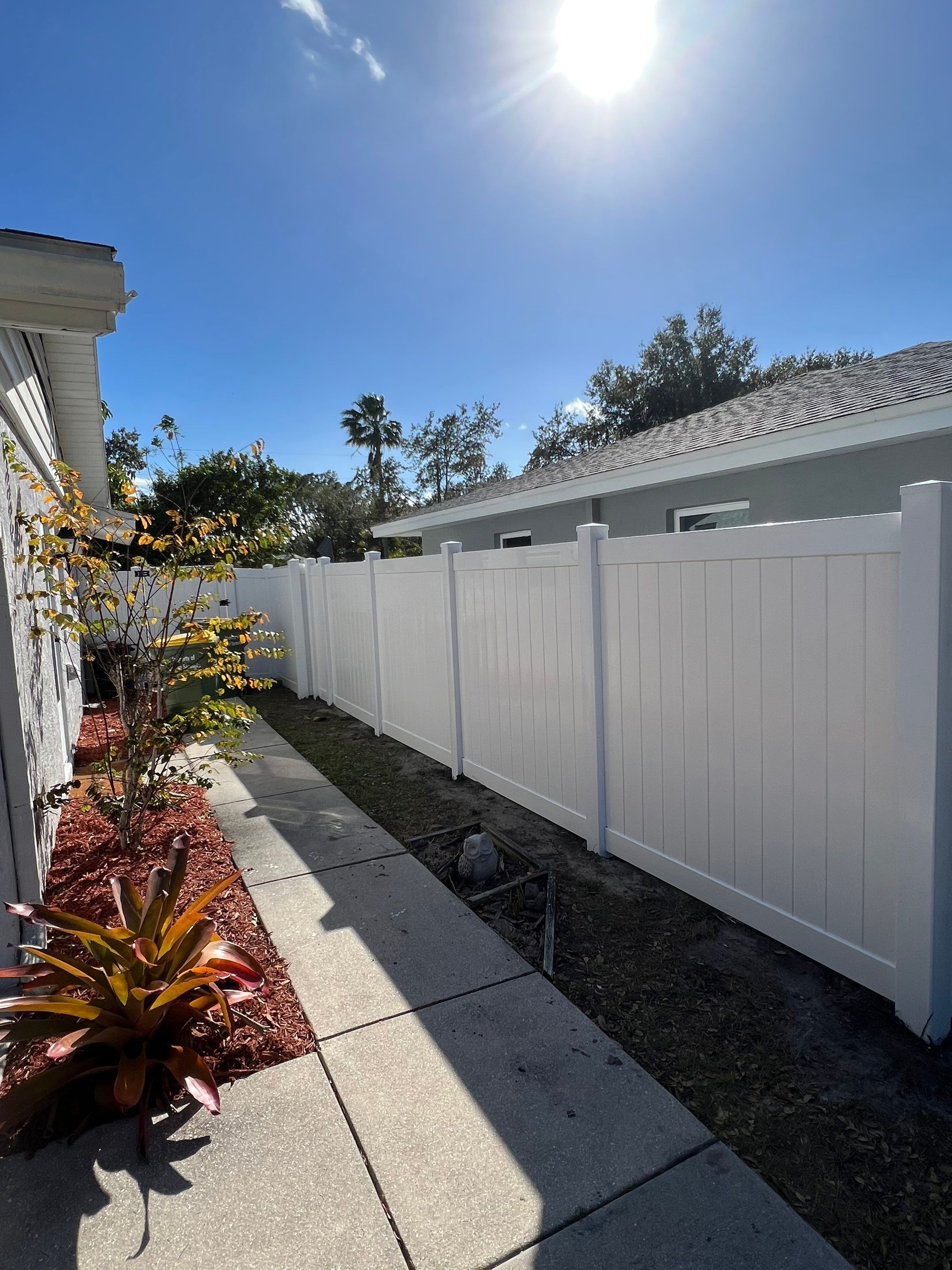Vinyl Privacy Fence With AC Enclosure and Storage Corral by Asap fence and gates, LLC