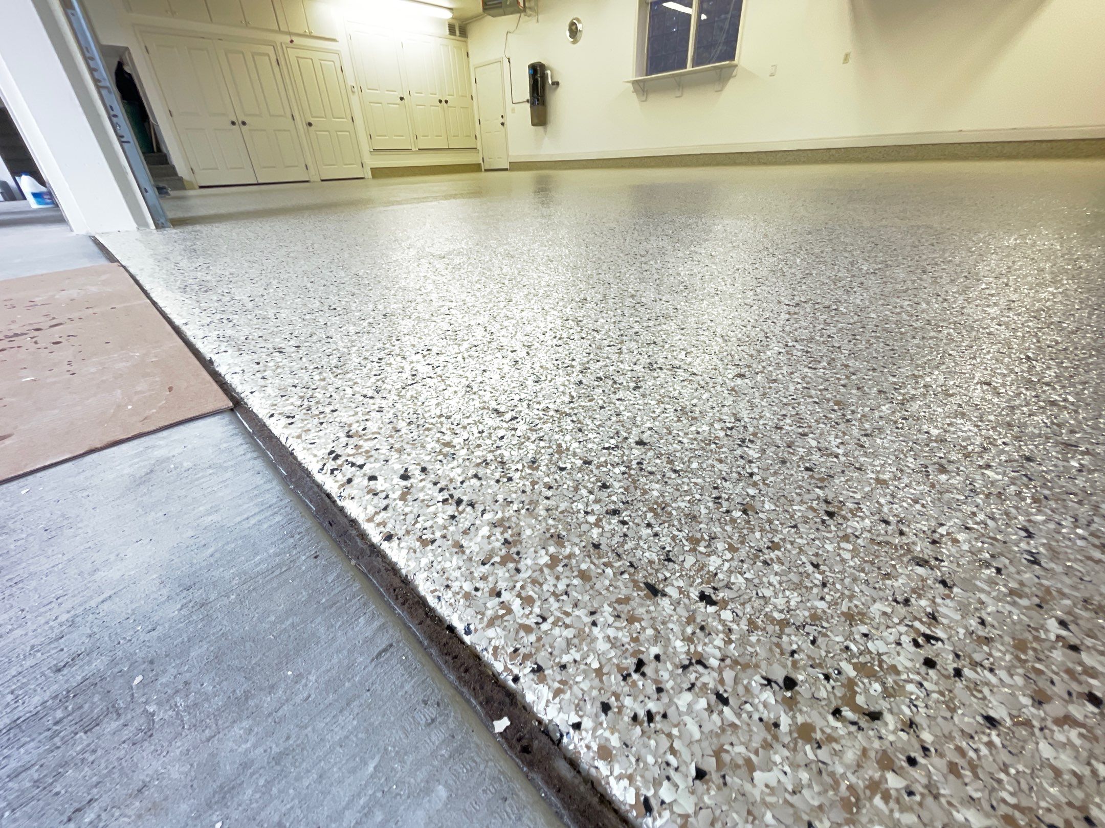 Garage Transformation using Driftwood Colorway by Croc Coatings, LLC