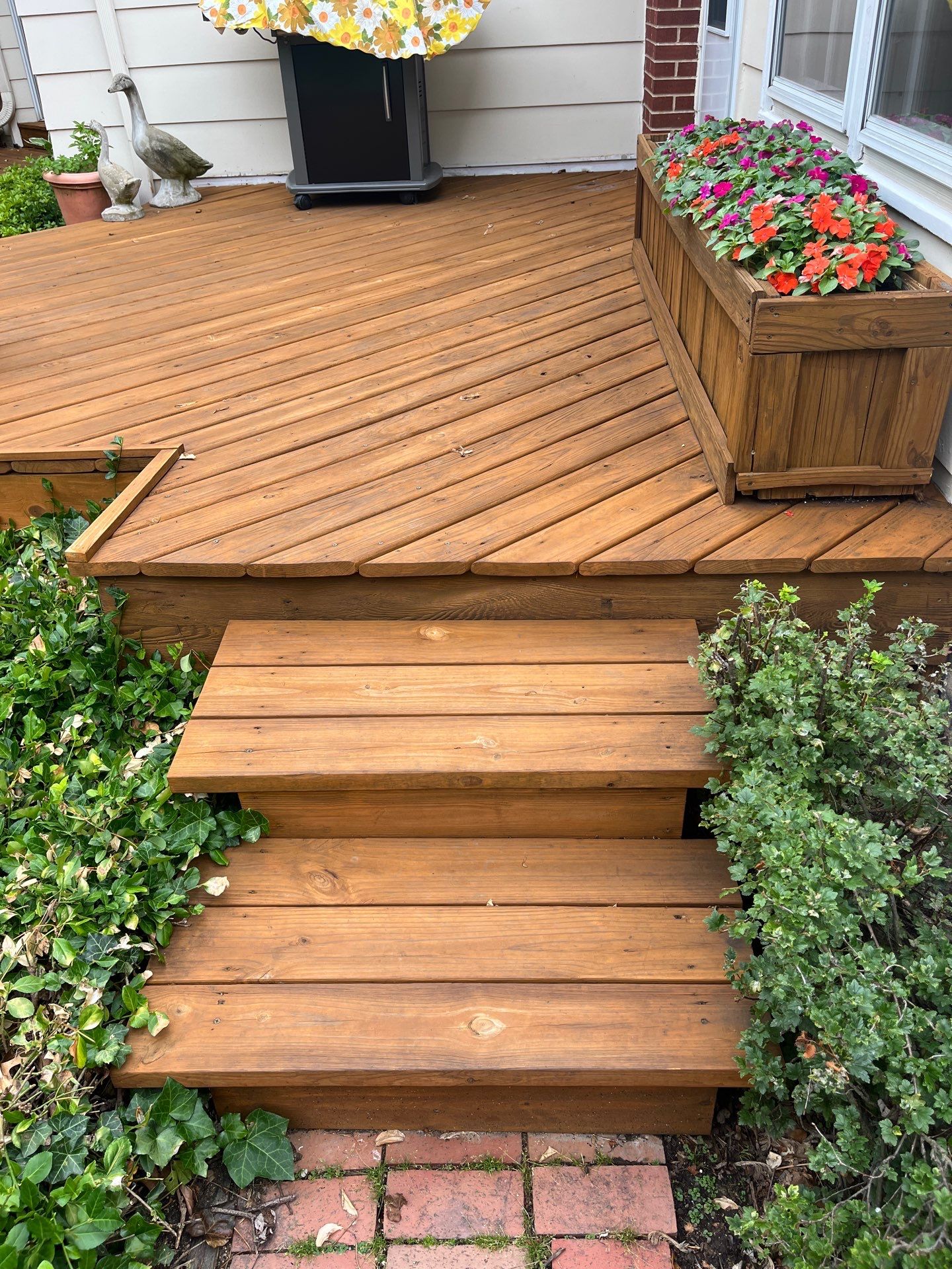 Wood cleaning and staining using Algaecide, soft wash soap by Northern Power Washing LLC.