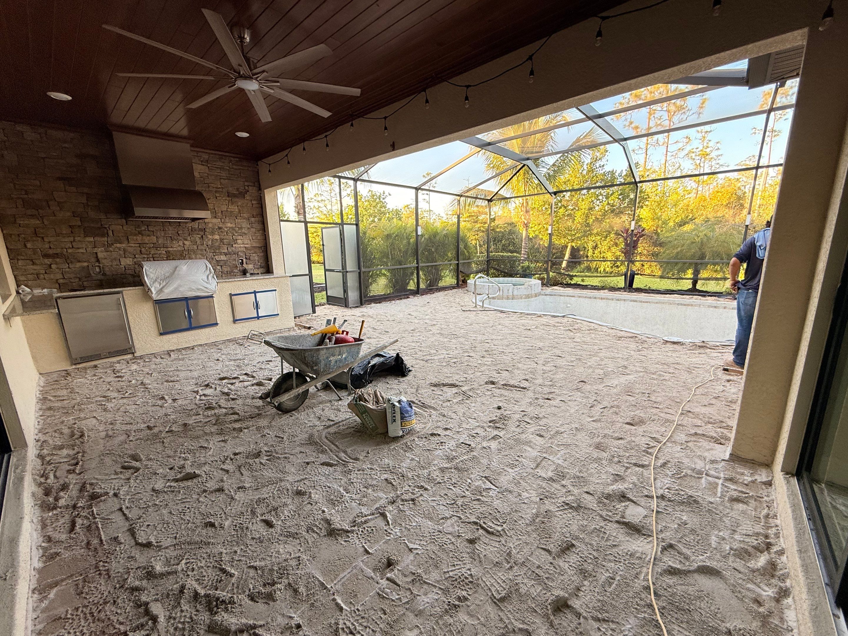 Pool Deck Renovation | Pool Coping & Tile Upgrade | Textured Marble Natural Stone - Bonita National Golf & Country Club by Old Town Pavers Llc