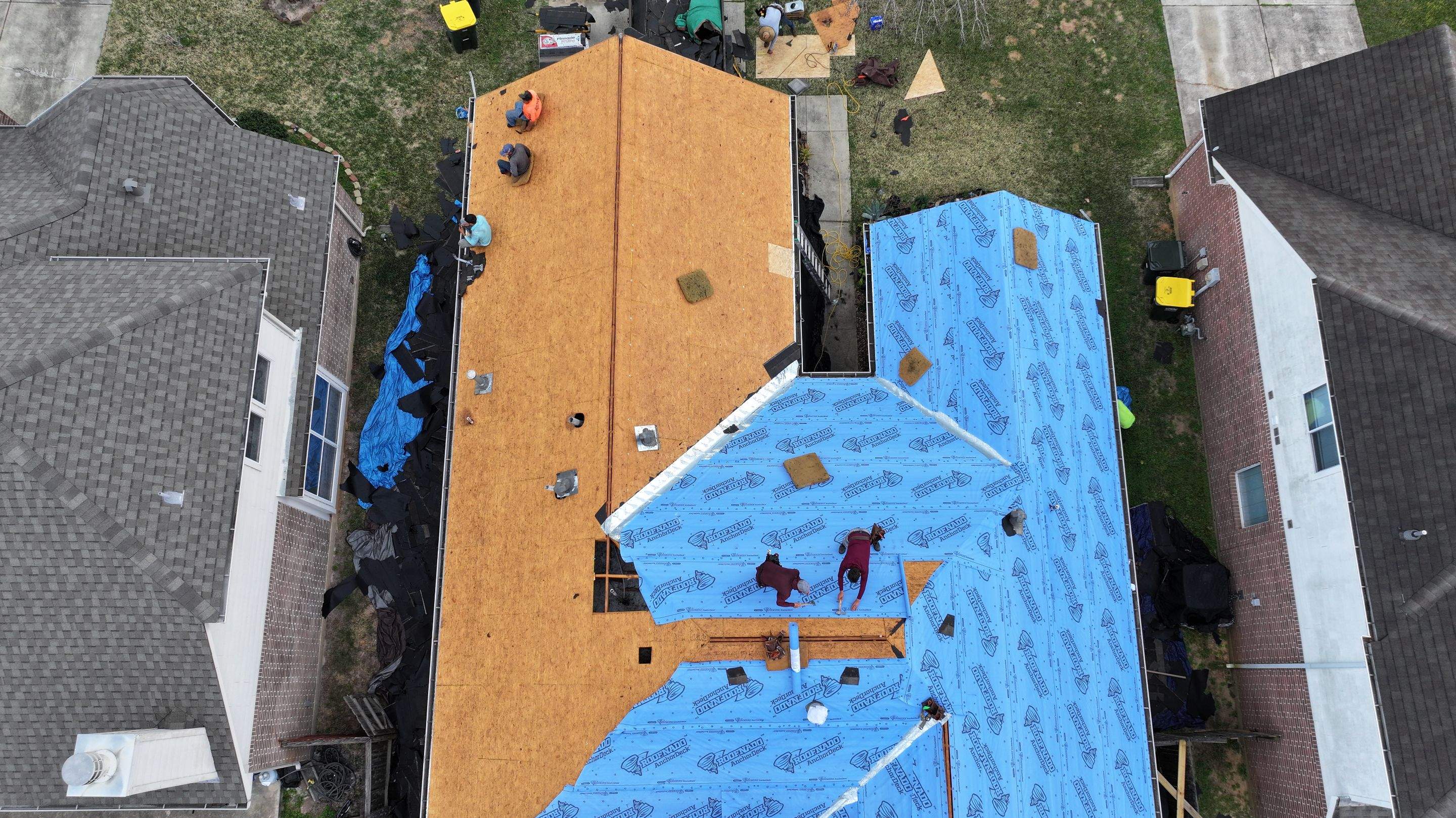 Full Roof Replacement on Brick Two-Story — Conroe, TX by PL Roofing & SB Roofing, LLC.