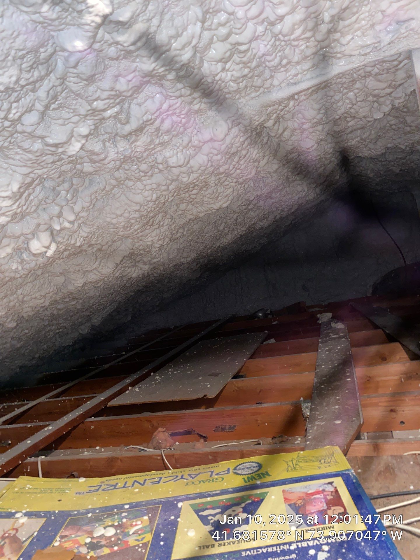 Attic Insulation using open cell spray foam by NYS Foam & Energy