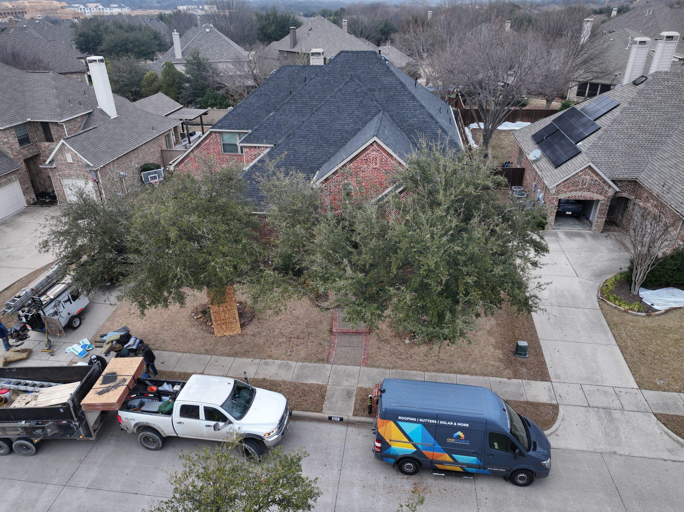 Residential Roofing Installation using Malarkey Vista Brilliant Black by OneSource Roofing and Restoration
