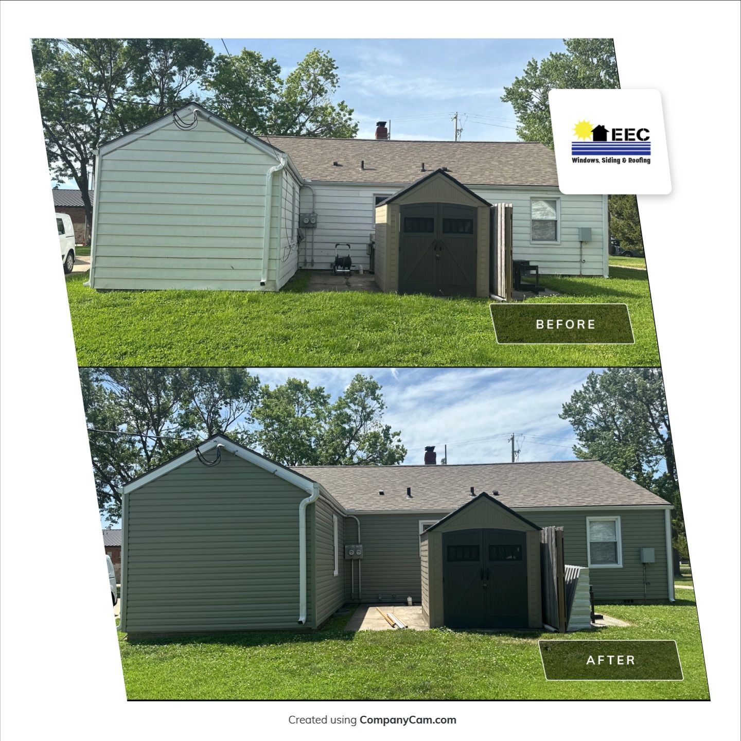 New Cypress Siding going on this North Kansas City Home  by EEC  Windows, Siding & Roofing 