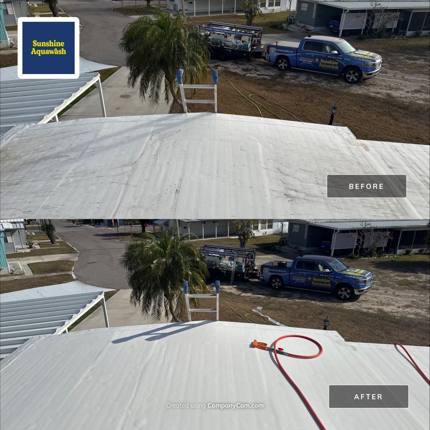 TPO Roof Cleaning & Mobile Home Soft Wash in Chulavista Landings – Ruskin, FL by Sunshine AquaWash