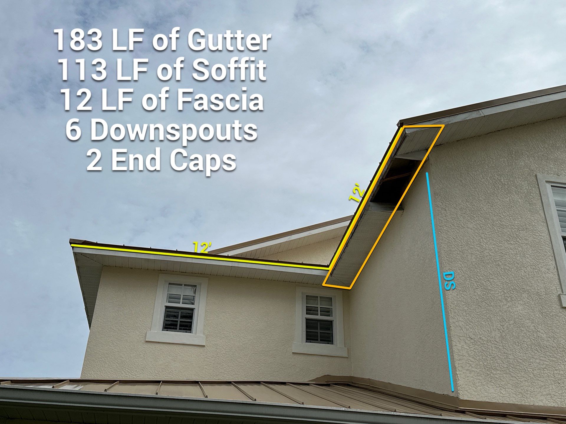 White Vinyl Soffit and Fascia in Cape Coral FL by Gutter Professors