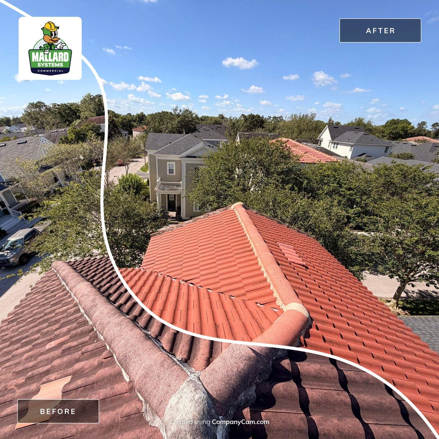 Barrel Tile Roof Cleaning by Mallard Systems