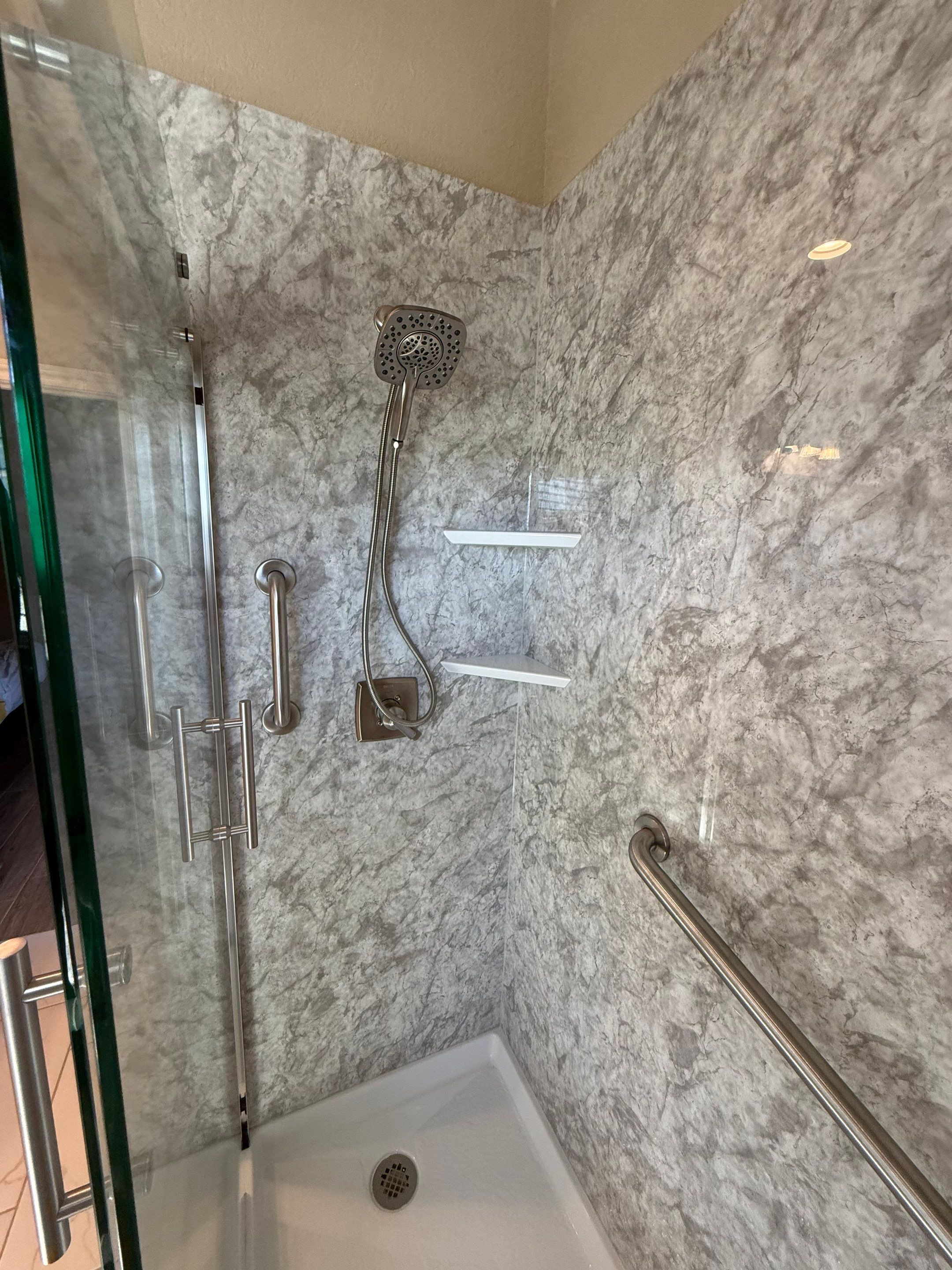 La Vernia Tub-to-Shower Conversion | Accessible Walk-In Shower Upgrade by Legacy Bath and Kitchen