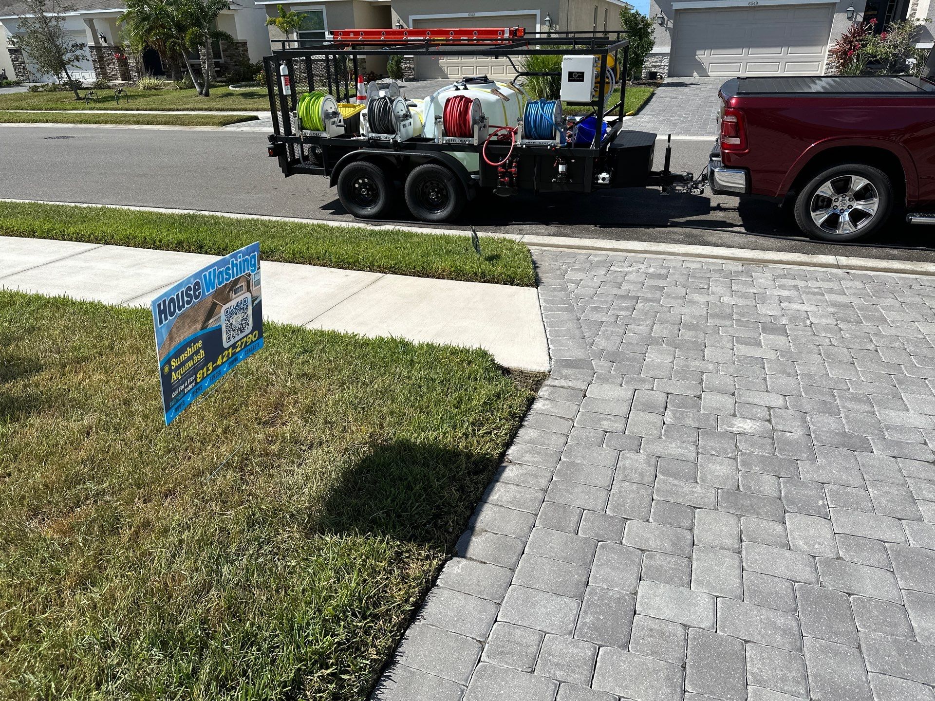 House Wash & Paver Driveway Cleaning in Trevesta Community, Palmetto, FL | Sunshine AquaWash by Sunshine AquaWash