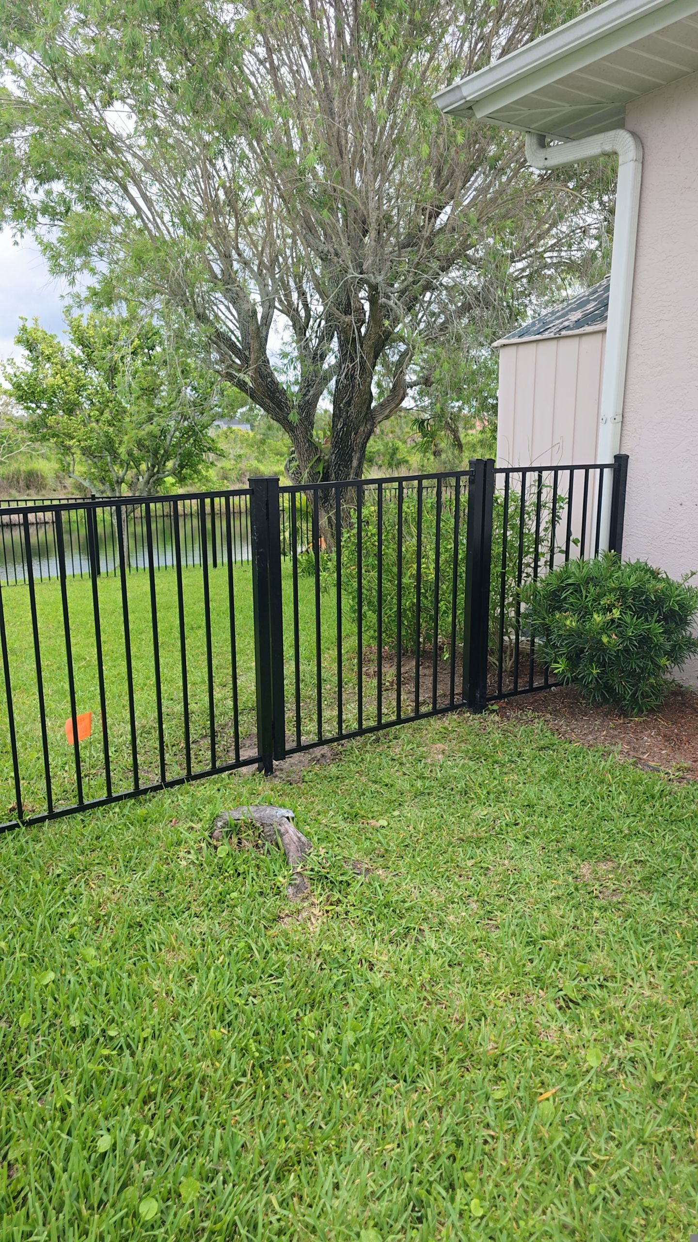 Black Aluminum Picket Fence Installation for Nokomis Waterfront Property by True Fence LLC
