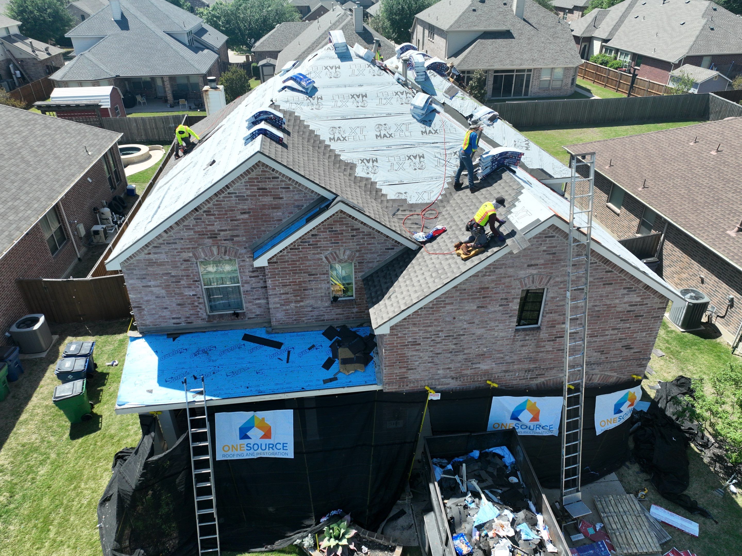 Residential Roofing Installation using GAF Timberline HDZ Weathered Wood by OneSource Roofing and Restoration